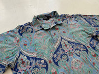 90s Polo Ralph Lauren Paisley Polo Shirt XL Turquoise