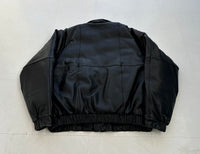 80s Eddie Bauer Leather Puffer Jacket L Black