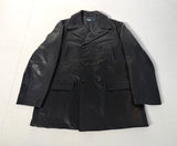 90s Polo Ralph Lauren Double Breasted Leather Coat L Black