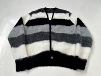 60s PURITAN Border Mohait Cadigan L Black White&Gray