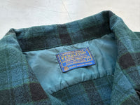 60s Pendleton Plaid Board Shirt L Turquoise