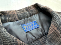 60s Pendleton ShadowPlaid Board Shirt L Brown&Gray