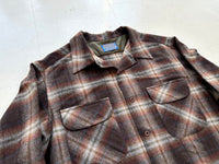 60s Pendleton ShadowPlaid Board Shirt XL Brown