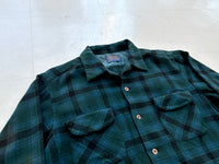 60s Pendleton Plaid Board Shirt L Turquoise