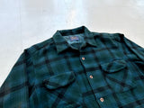 60s Pendleton Plaid Board Shirt L Turquoise