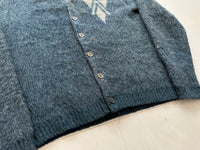 60s LARIO Argyle Mohair Cardigan M DustyBlue