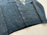 60s LARIO Argyle Mohair Cardigan M DustyBlue