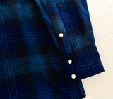 90s PENDLETON Shadow Plaid Western Shirt L Navy