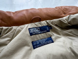 90s Polo Ralph Lauren Leather Puffer Jacket L khaki&Brown