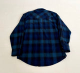 90s PENDLETON Shadow Plaid Western Shirt L Navy
