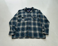 90s Pendleton Shadow Plaid Wool Shirt L Blue