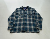 90s Pendleton Shadow Plaid Wool Shirt L Blue