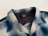 RRL Shadow Plaid Rayon Loop L/S Shirt M Blue