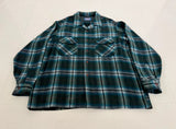 60s Pendleton Shadow Plaid Board Shirt XL Emerald
