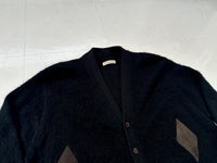 60s Diamond Mohair Cardigan M Black