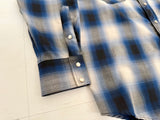 90s SIR Pendleton Shadow Plaid Western Shirt L Blue
