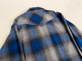 90s PENDLETON Shadow Plaid Western Shirt XL Blue&Gray