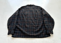 60s Pendleton ShadowPlaid Board Shirt L Brown&Gray