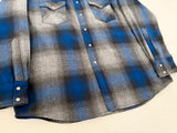 90s PENDLETON Shadow Plaid Western Shirt XL Blue&Gray