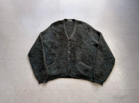 60s DRUMMOND Shaggy Man Mohair Cardigan XL DeepEmerald