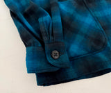 70s PENDLETON Shadow Plaid Wool Jacket XL Blue
