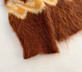 50s FRUIT LOOM Mohair Cardigan M DeepBrown