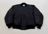 90s DeLONG Leather Varsity Jacket L Black