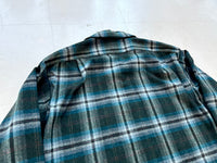 60s Pendleton ShadowPlaid Board Shirt XL Green