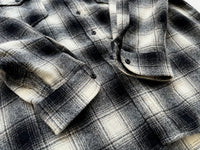 90s Pendleton Shadow Plaid Wool Shirt XL Black&White