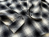 90s Pendleton Shadow Plaid Wool Shirt XL Black&White