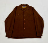 70s PENDLETON Plane Wool Loop Shirt L ChocolateBrown