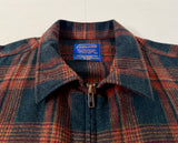 90s Pendleton Front Zip ShadowPlaid Jacket XL Black&Brown
