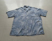 90s Polo Ralph Lauren CLAYTON Hawaiian Rayon Loop Shirt XL SkyBlue
