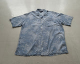 90s Polo Ralph Lauren CLAYTON Hawaiian Rayon Loop Shirt XL SkyBlue