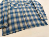 90s PENDLETON Shadow Plaid Board Shirt L TurquoiseBlue