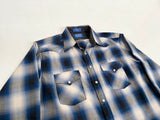 90s SIR Pendleton Shadow Plaid Western Shirt L Blue