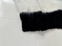 60s PURITAN Border Mohait Cadigan L Black White&Gray