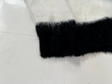60s PURITAN Border Mohait Cadigan L Black White&Gray