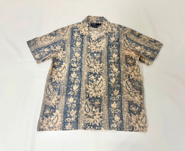 90s Polo Ralph Lauren ANDY CAMP StripedPaisley Loop Shirt M