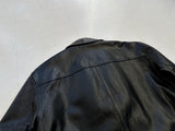 90s Polo Ralph Lauren Leather CarCoat M Black