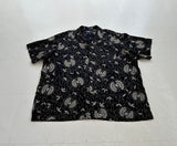 90s Polo Ralph Lauren CLAYTON Black Flower&Leaf Shirt XXL Black