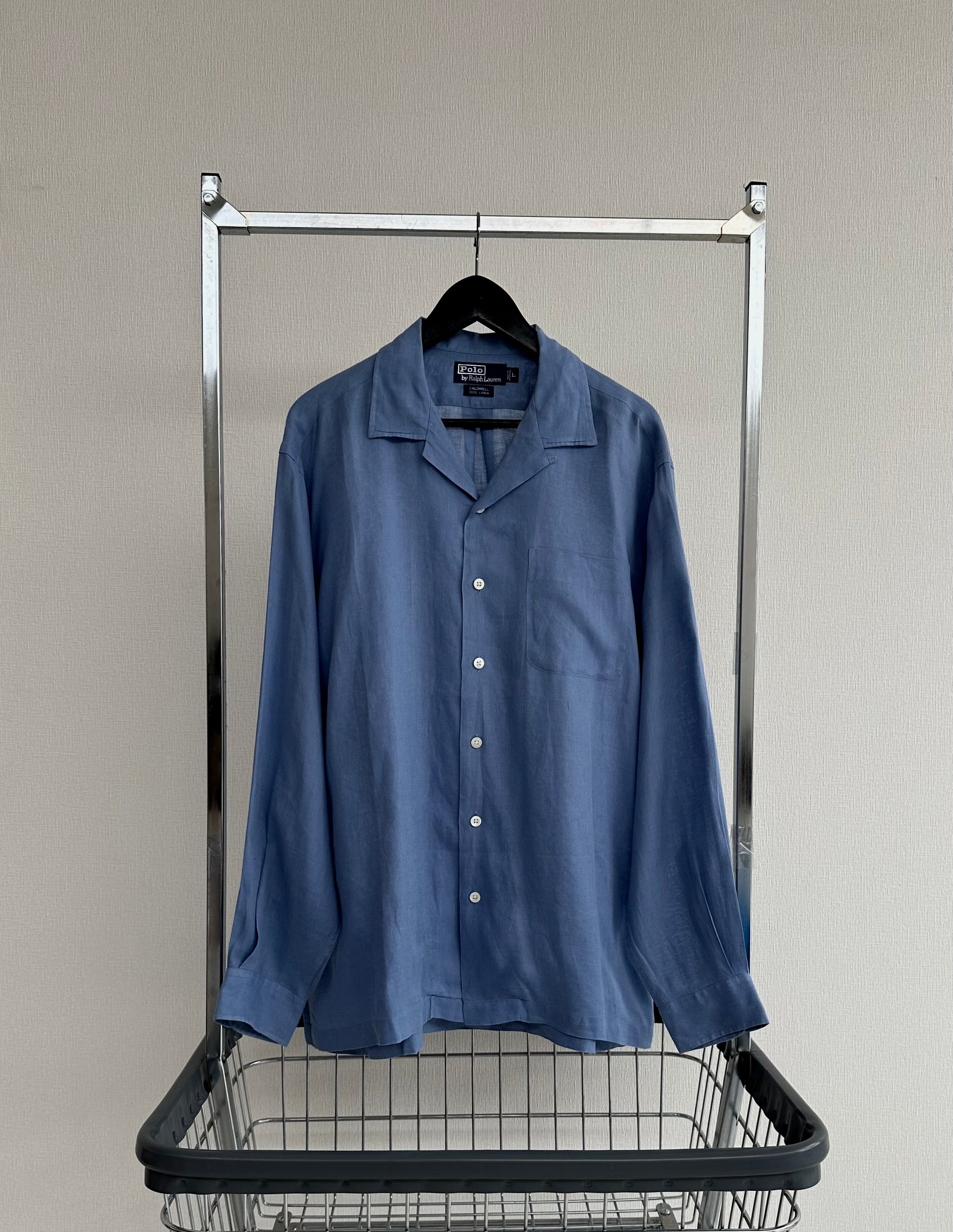 B*7様 Polo Ralph Lauren CALDWELL Linen Co _ _ Polo by Ralph Lauren “CALDWELL” Linen×Silk Shirt size M