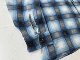 80s Career Club Shadow Plaid Flannel Shirt XL Blue&Black