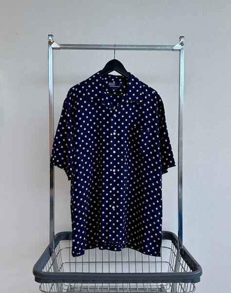 90s Polo RalphLauren PolkaDot Loop Rayon Shirt L