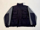 90s Eddie Bauer Fleece&Nylon Fishing Jacket L Black