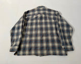 90s Pendleton Front Zip ShadowPlaid Jacket XL Ivory&Gray