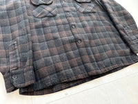 60s Pendleton ShadowPlaid Board Shirt L Brown&Gray