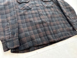 60s Pendleton ShadowPlaid Board Shirt L Brown&Gray