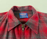 90s Pendleton Front Zip ShadowPlaid Jacket XL Red&Black