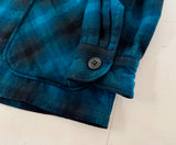 70s PENDLETON Shadow Plaid Wool Jacket XL Blue